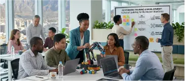 Corporate training session with employees learning and skill development